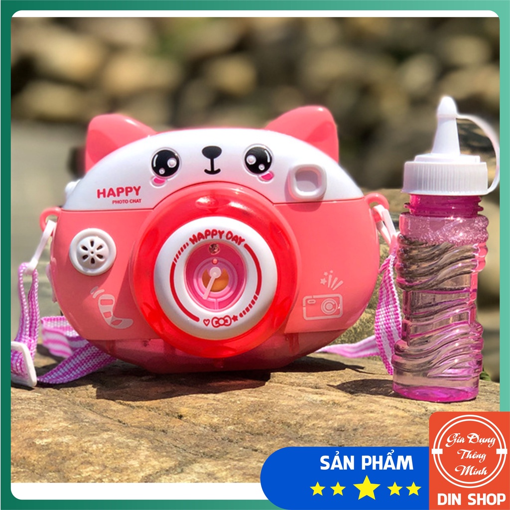 Máy ảnh bong bóng 😻MÈO XINH😻 Máy chụp hình chú mèo dễ thương bắng bong bóng xà phòng dành cho các bé