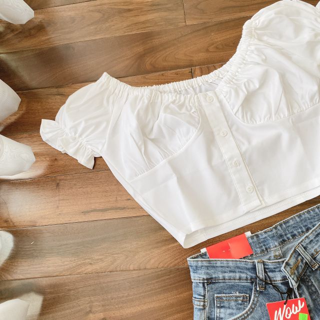 ÁO CROP TRẮNG NHÍU NGỰC