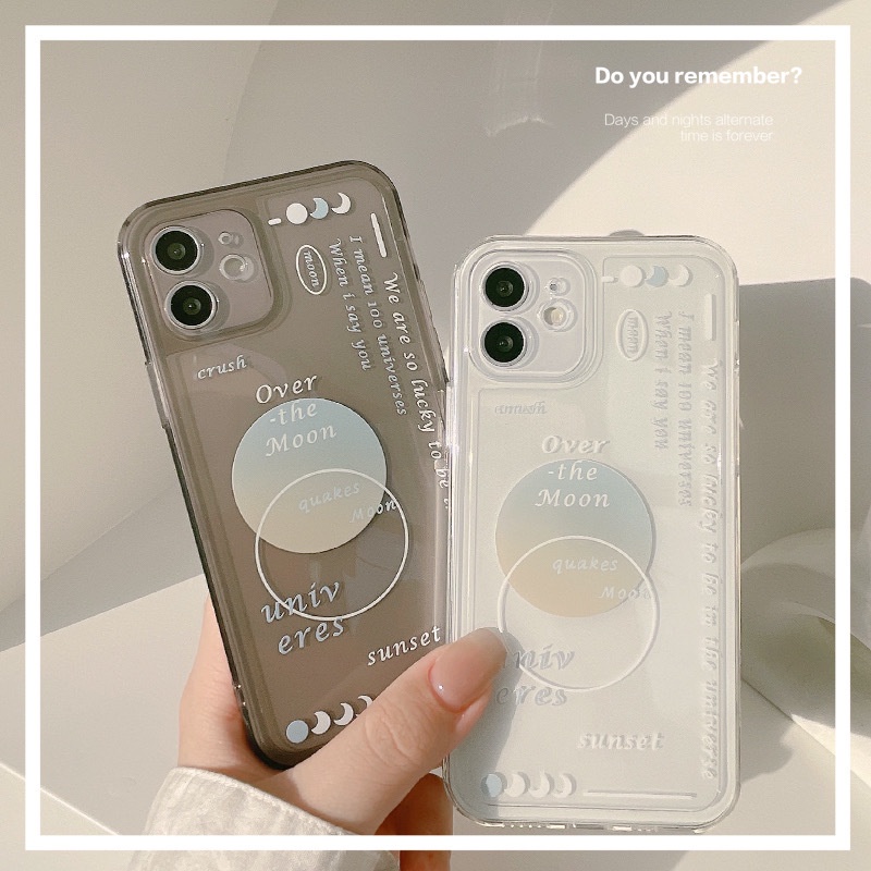 Ốp Điện Thoại tpu Mềm Trong Suốt Họa Tiết Mặt Trăng Dành Cho iphone 15 14 13 12 mini 11 pro max x xs xr 8 7 plus