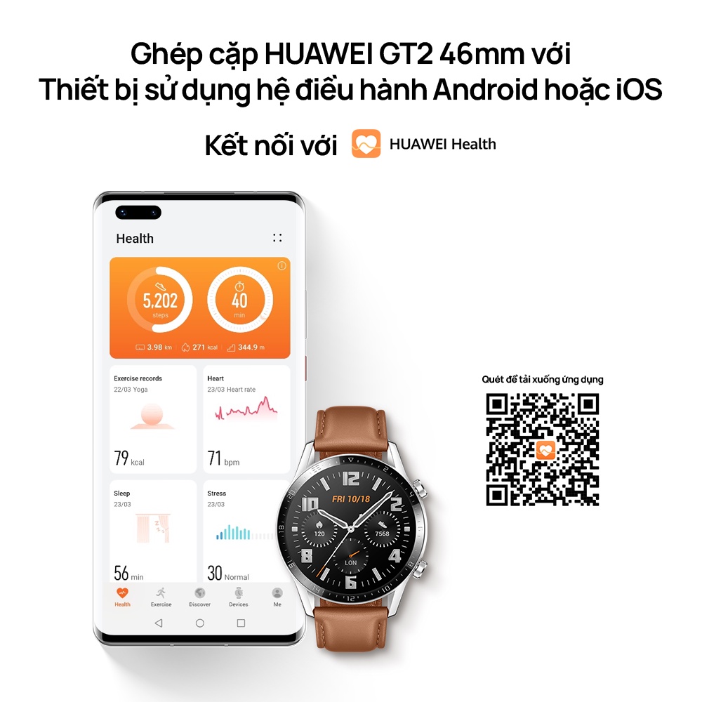 Đồng Hồ Thông Minh HUAWEI WATCH GT 3 46mm |Theo Dõi Spo2 Cả Ngày