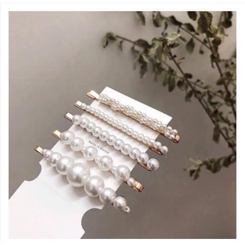 Sét 5 Kẹp Tóc Đính Ng.ọc Phong Cách Hàn Quốc-giadungsieure