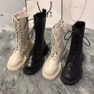 Boot nữ, boot nữ lửng đế cao 5p, có dây, khoá kéo