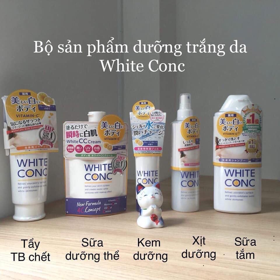 Xịt Dưỡng Trắng Da Toàn Thân White Conc Body Lotion Vitamin C 245ml Nội Địa Nhật