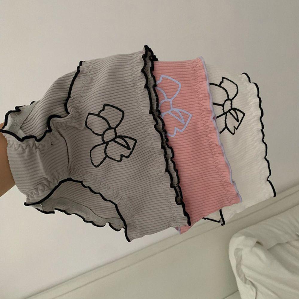 OCEANMAP Quần Lót Cotton Phối Bèo Thoáng Khí Phong Cách Lolita Cho Nữ