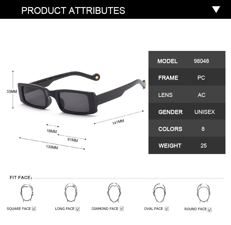 2021Female Rectangle Sunglasses Women Shades Okulary Sun Glasses Lady Eyewear