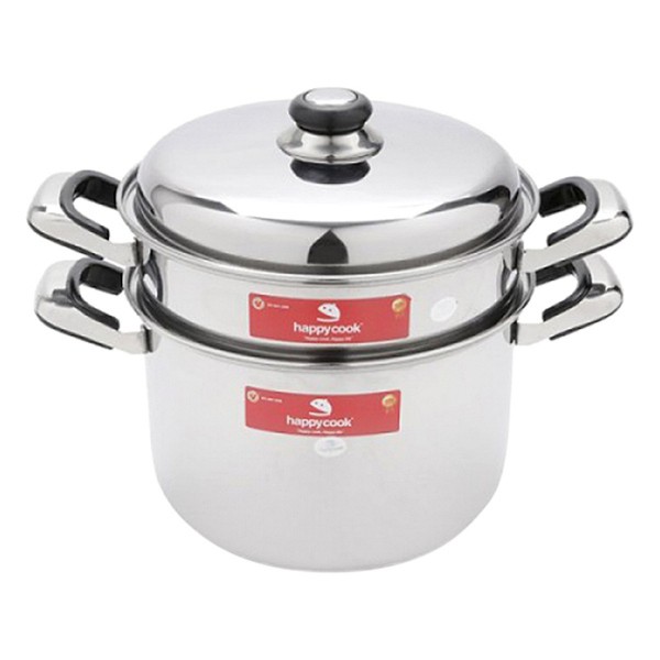 Bộ Xửng Hấp Inox cao cấp 3 Đáy Happy Cook ST26
