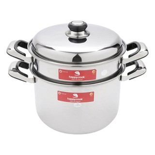 Bộ Xửng Hấp Inox cao cấp 3 Đáy Happy Cook ST26