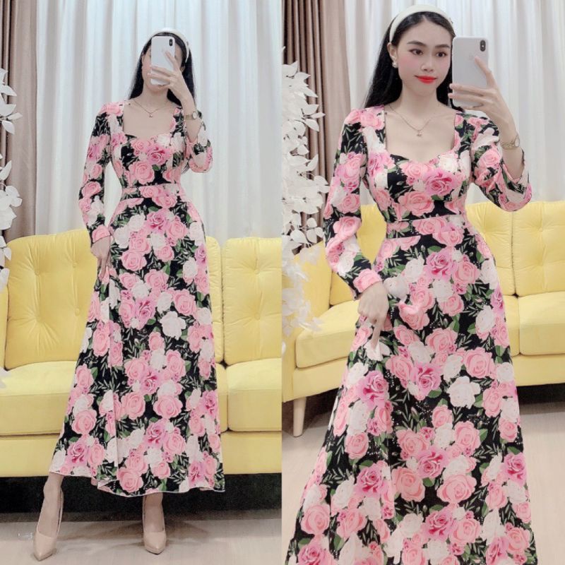 [NHIỀU MẪU] Váy Maxi somi hoa nhí  Dài Qua gối Đẹp Nhiều mẫu 01