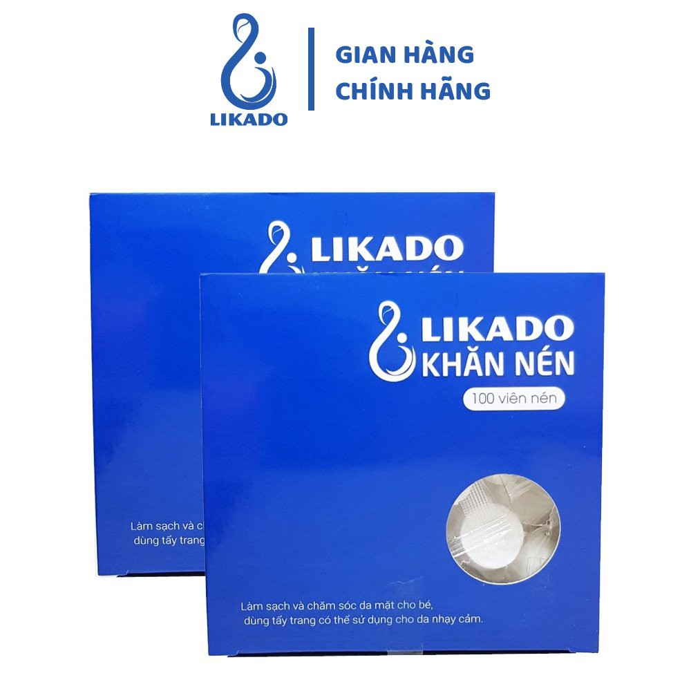 Khăn nén cao cấp LIKADO hộp 100 viên bọc kẹo - SET 2 HỘP