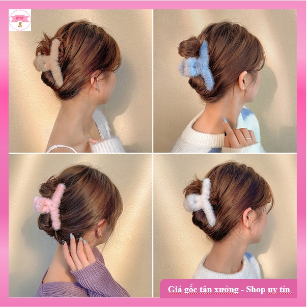 Kẹp Tóc Càng Cua Vải Lông Nhung Xinh Xắn Cho Nữ - Hot Trend