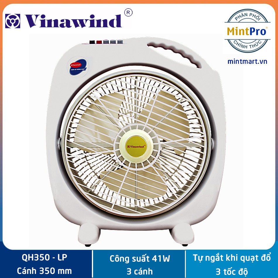 Quạt hộp Điện cơ Thống Nhất Vinawind cánh 350 có công tắc tự ngắt khi quạt đổ QH350-LP