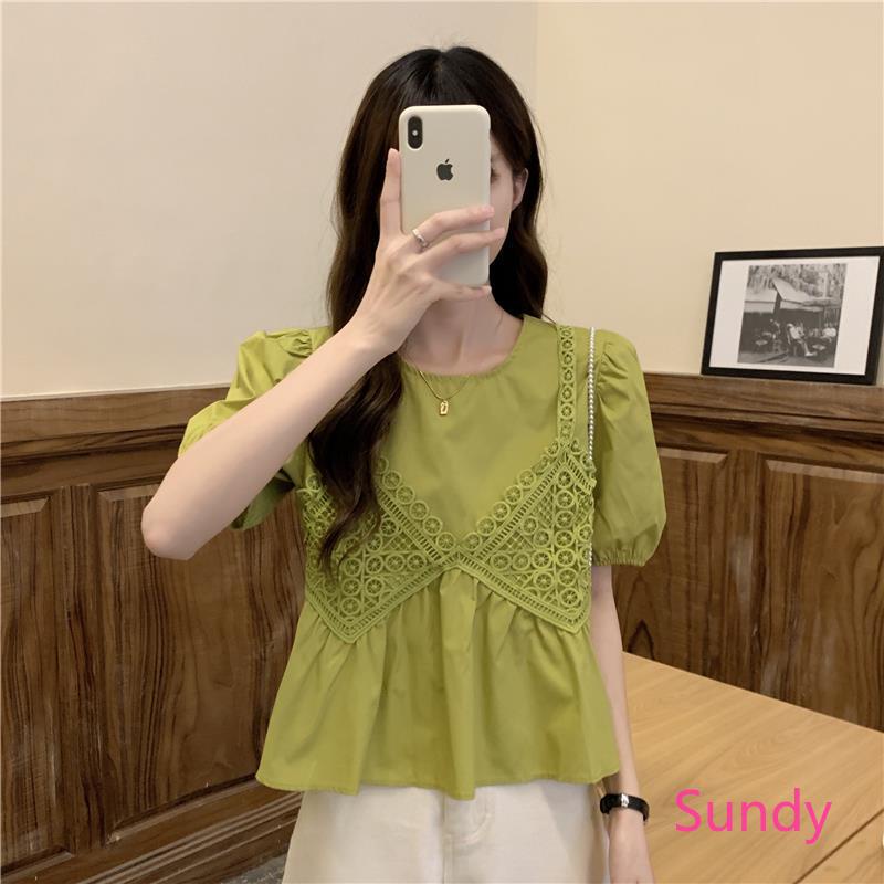 Plus Áo Sơ Mi Tay Ngắn Dáng Rộng Thiết Kế Ngọt Ngào Cho Nữ Sinh