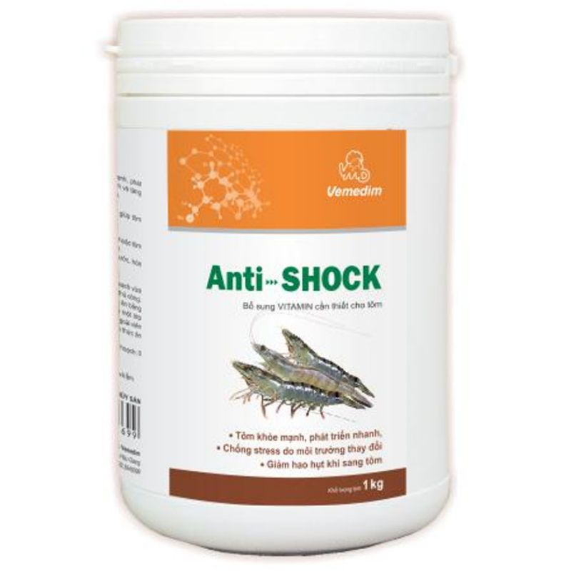 Vemedim Anti-Shock - Bổ sung Vitamin cho tôm - vitamin A, D3, E, C, Inositol, B1, B2, B5, B6, K3, Folic acid, Lactose