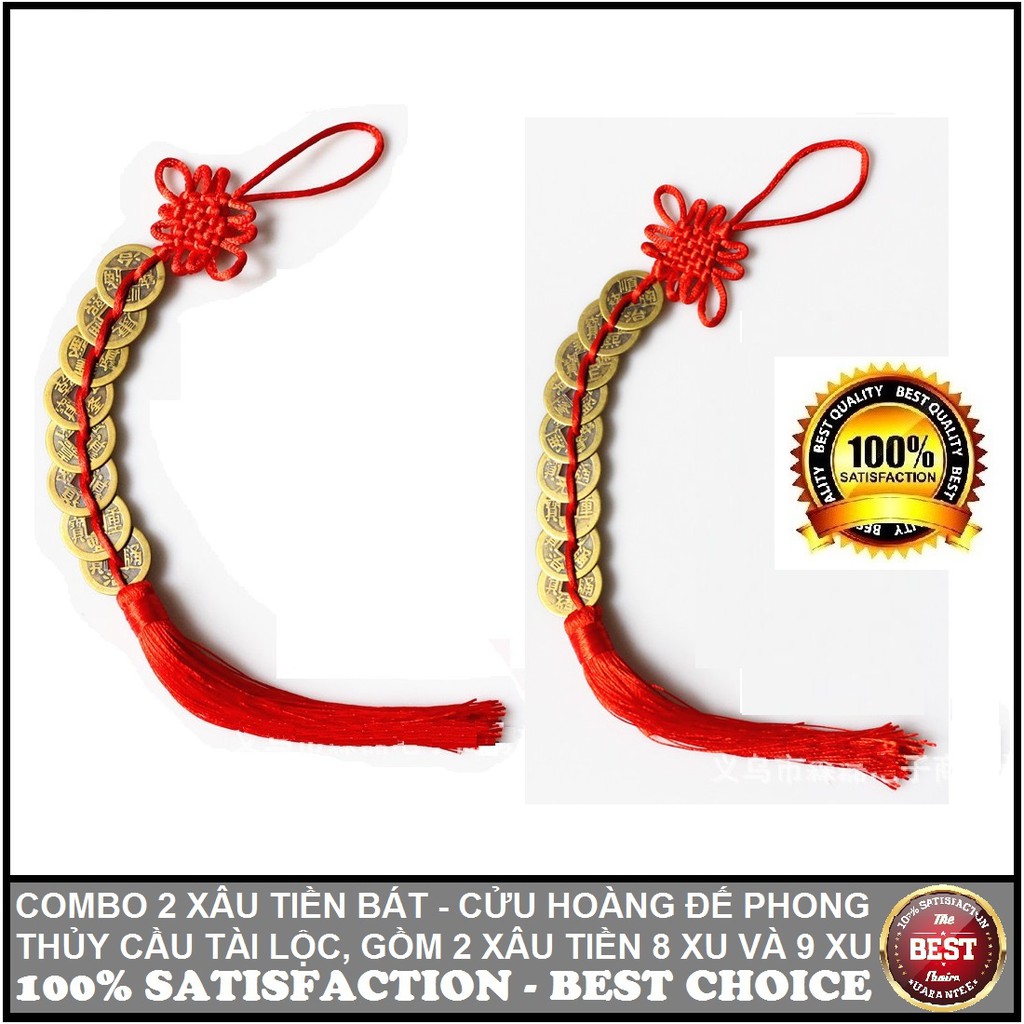 Combo 2 Bộ xâu tiền cổ hoàng đế phong thủy cầu may mắn, tài lộc | BigBuy360 - bigbuy360.vn