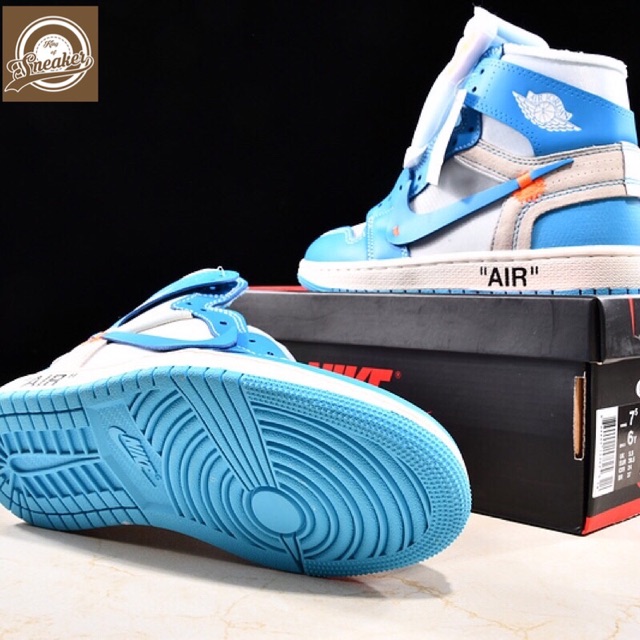 HÈ HOT NEW<<< Giầy thể thao Air Jordan 1 of white blue trắng xanh thể thao thời trang nam nữ đi chơi phố . 2020 .