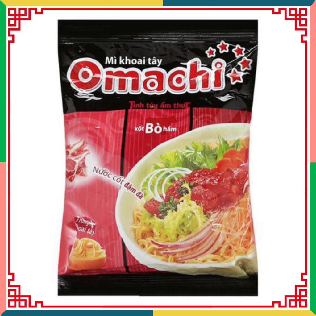 1 Gói Mì Omachi Bò Sườn gói 80g đủ vị