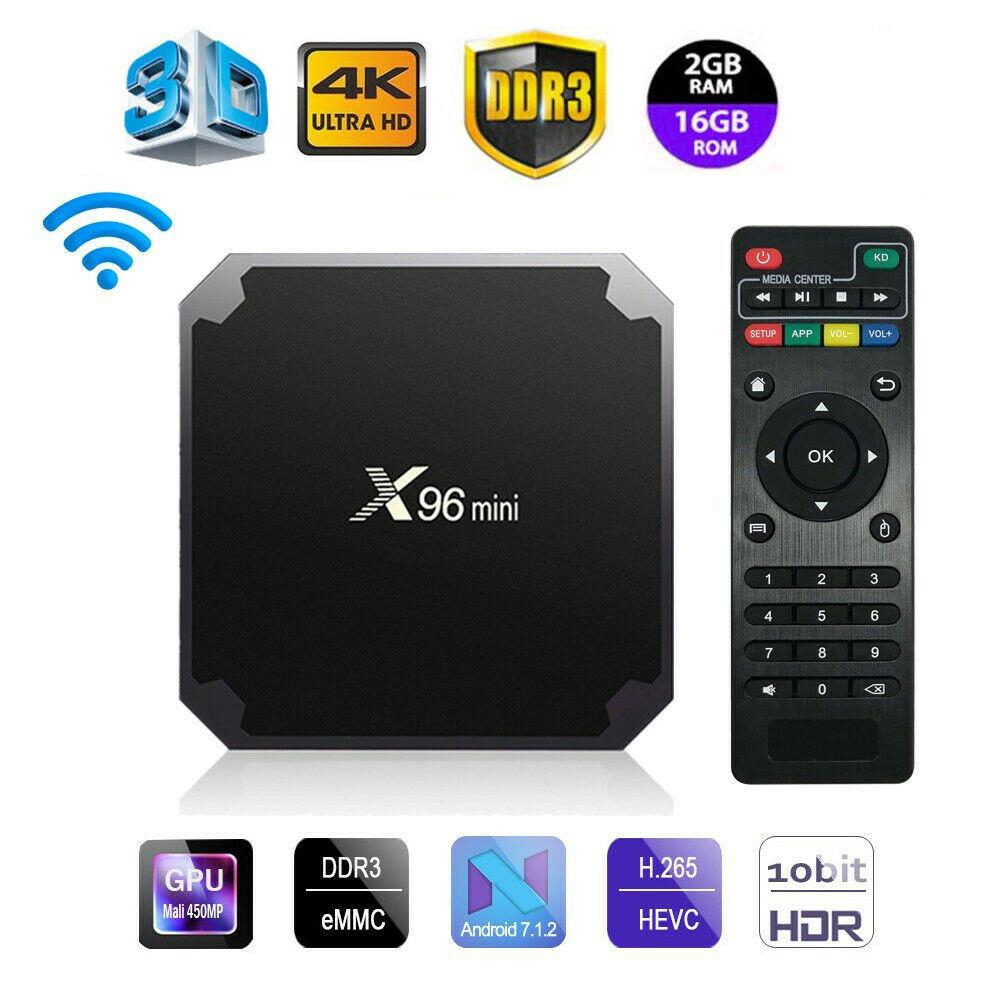 X96 mini Android TV BOX Android 7.1 Smart TV Box 2 + 16GB Amlogic S905W Quad Core 2.4GHz WiFi Đặt hộp trên cùng