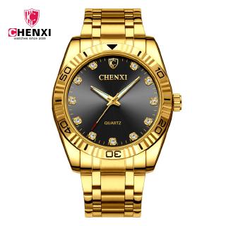 Đồng hồ nam chenxi chống thấm nước chất liệu thép không gỉ mạ vàng