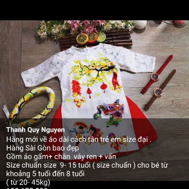 Áo dài cách tân size đại size 7- 15 tuổi
