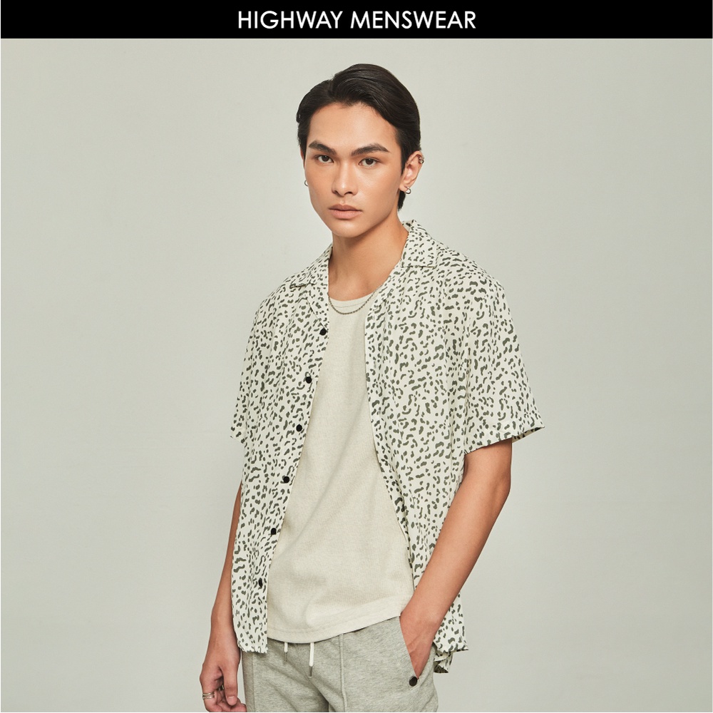 Áo sơ mi ngắn tay nam họa tiết chống nhăn Highway (Menswear) Wildcat Be Nhạt