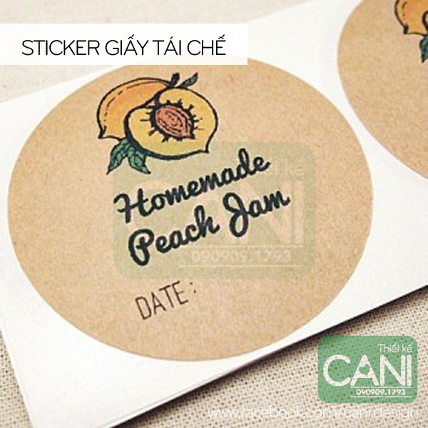 Sticker giấy kraft in theo yêu cầu Decal giấy Nhãn giấy in tem giấy