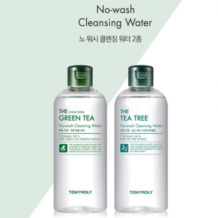 Nước tẩy trang Tonymoly The Chok Chok Green Tea / Tea Tree No-Wash Cleansing Water 300ml