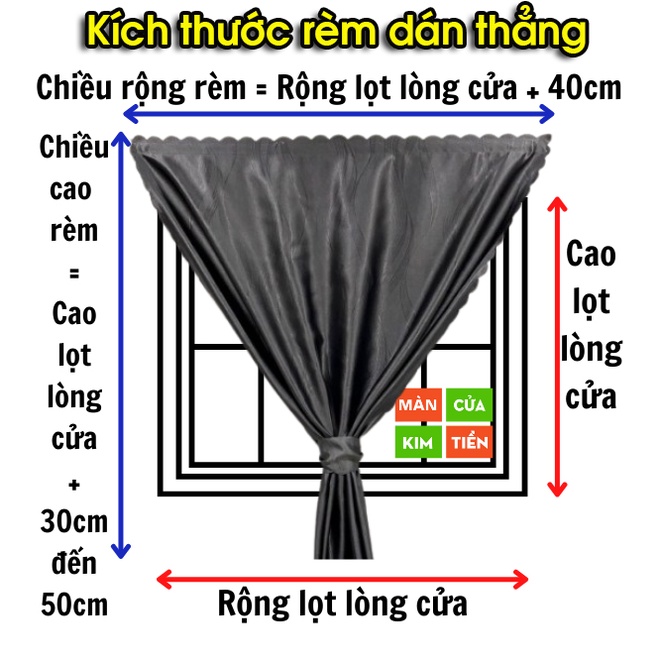 Rèm Dán Màu Vàng, Rèm Dán Cửa Sổ Phòng Ngủ Không Khoan Tường Che Nắng, Cản Sáng Tốt