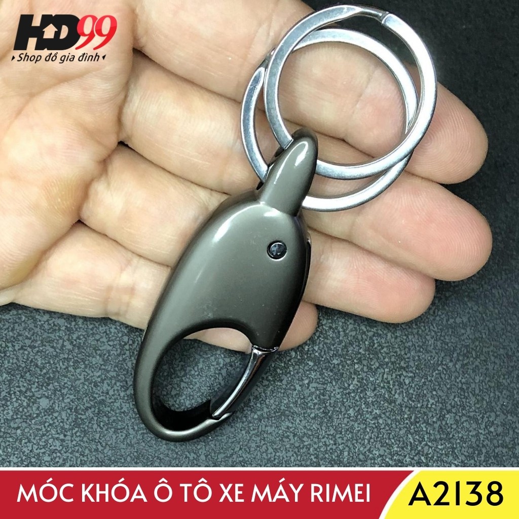 Móc Khóa Ô tô Xe Máy RIMEI A2138-2 | Hàng Cao Cấp Từ Thép Chuyên Dụng Mạ Crome Sáng Bóng Phong Cách Đơn Giản Lịch Lãm