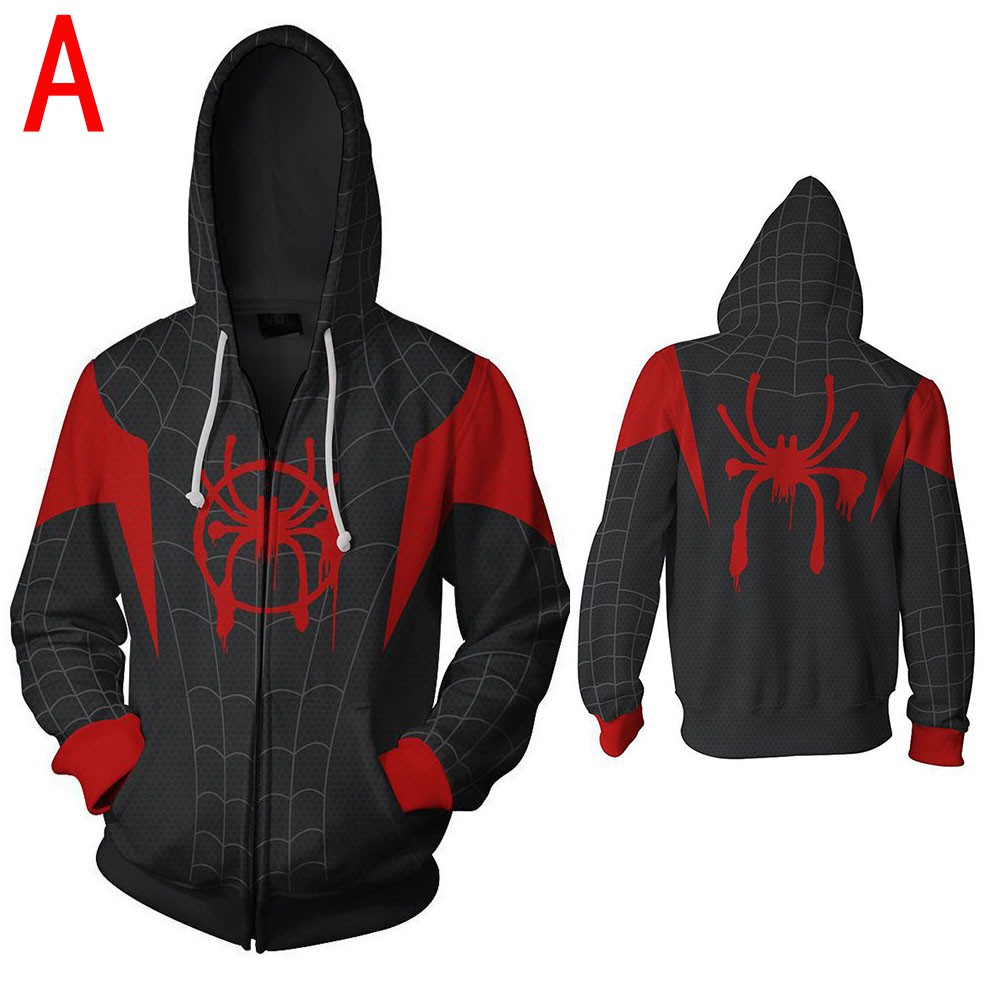 Hàng Mới Về Áo Khoác Hoodie Dài Tay Có Khóa Kéo In Hình Spider-Man Far From Home 3D Cho Nam