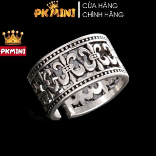 [MIỄN SHIP] Nhẫn Chrome Hearts Titan Mạ Bạc Họa Tiết Nghệ Thuật Đủ Size