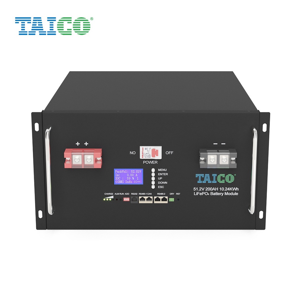 Pin lithium sắt phốt phát 48V 200AH lưu trữ năng lượng mặt trời TAICO TK9600