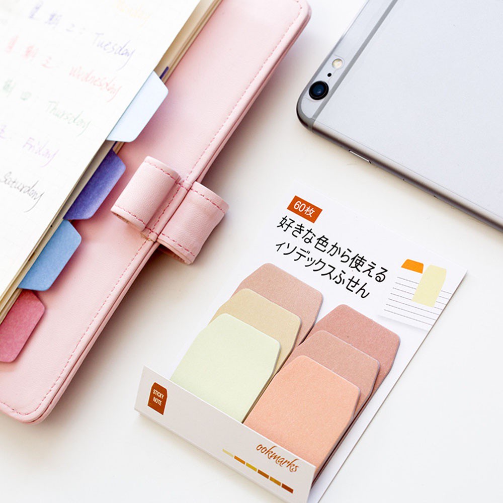 LANFY Mini Sticky Note 60 sheets Stationery Memo Pad Gradient School Supplies Watercolor Decorative Office Planner