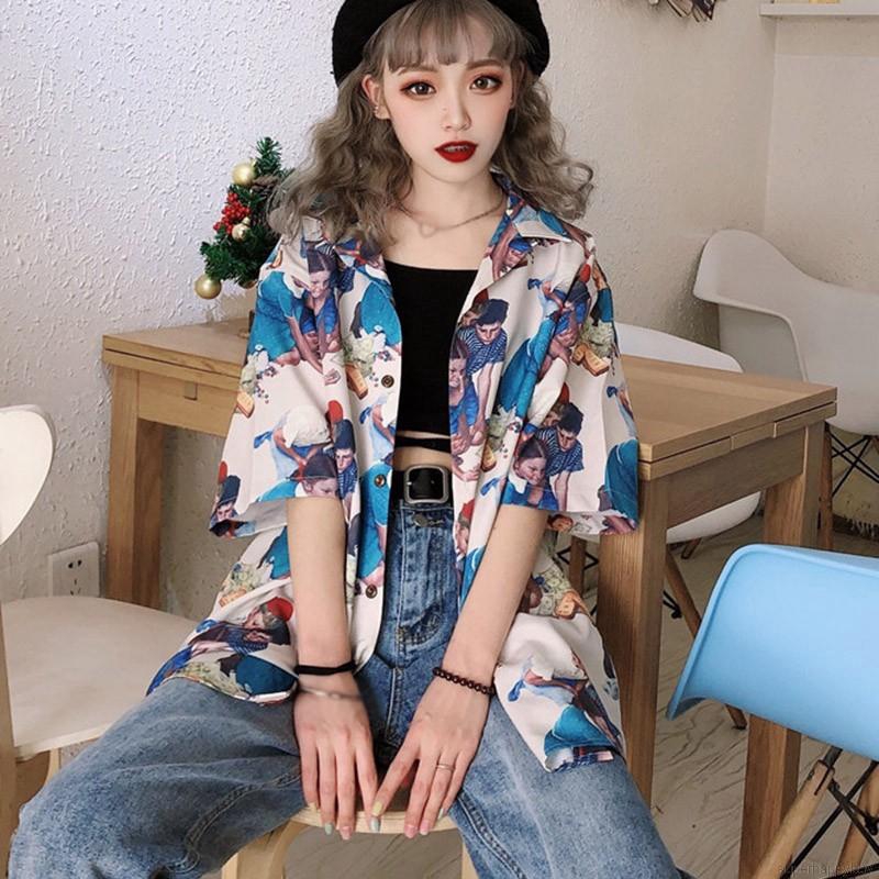 Áo Sơ Mi Tay Ngắn Dáng Rộng Phong Cách Retro Cho Nữ | BigBuy360 - bigbuy360.vn