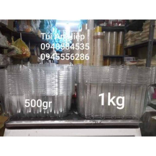 [COMBO] 100 hộp nhựa trái cây có lỗ | Clear plastic fruit containers, with holes (100 pcs/set)