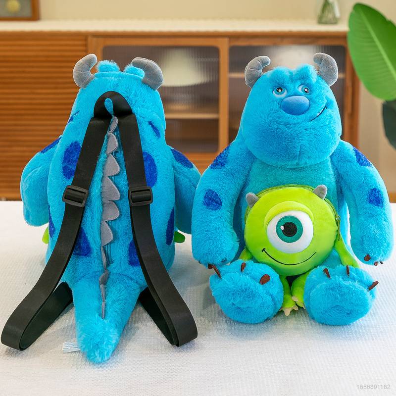Ba Lô Thú Nhồi Bông Sullivan Mike Mắt To Hoạt Hình Đại Học Quái Vật Lông Xanh Dương Ellen Monsters boy b