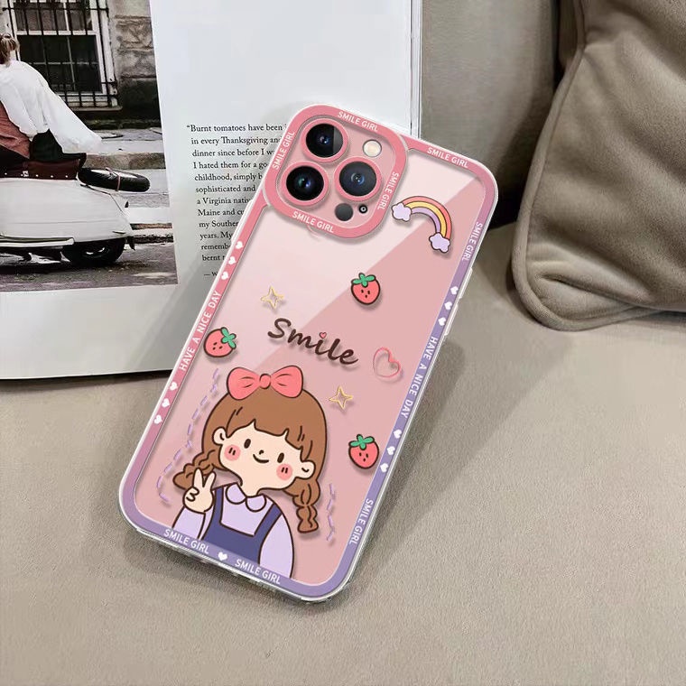 Ốp Điện Thoại Silicon TPU Mềm Trong Suốt Họa Tiết Dễ Thương Chống Sốc Cho IPhone 14 13 12 Pro Max 11 8 7 6S 14 Plus XS XR X