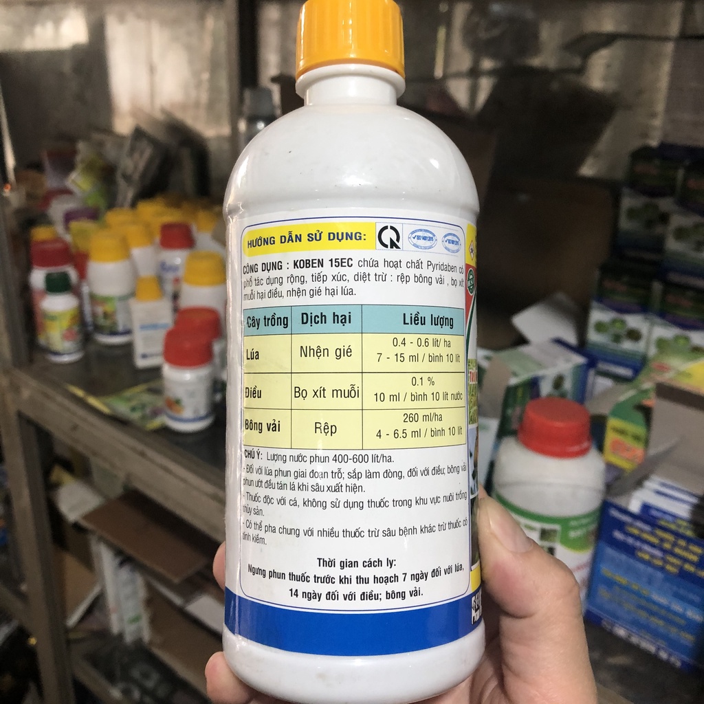 KOBEN 15EC Diệt Sạch Nhện Hại ; Bọ Xít Muỗi; Rệp Hại Bông; ( Chai 480ml)