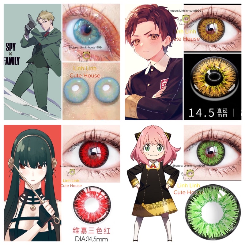 CÓ SẴN 1 Cặp Lens Cosplay SPYxFamily 0 độ