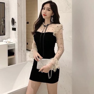 Váy đen hàng quảng châu cao cấp