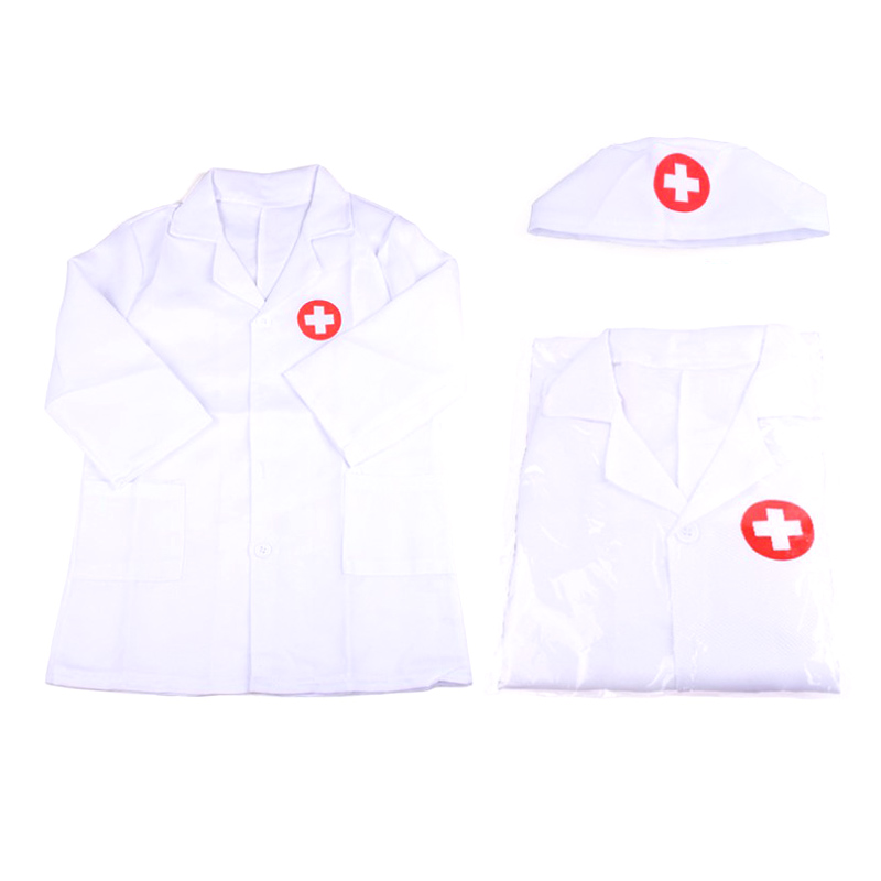 TOMJ 1 Set Children's Clothing Role Play Costume Doctor's Overall White Dress N