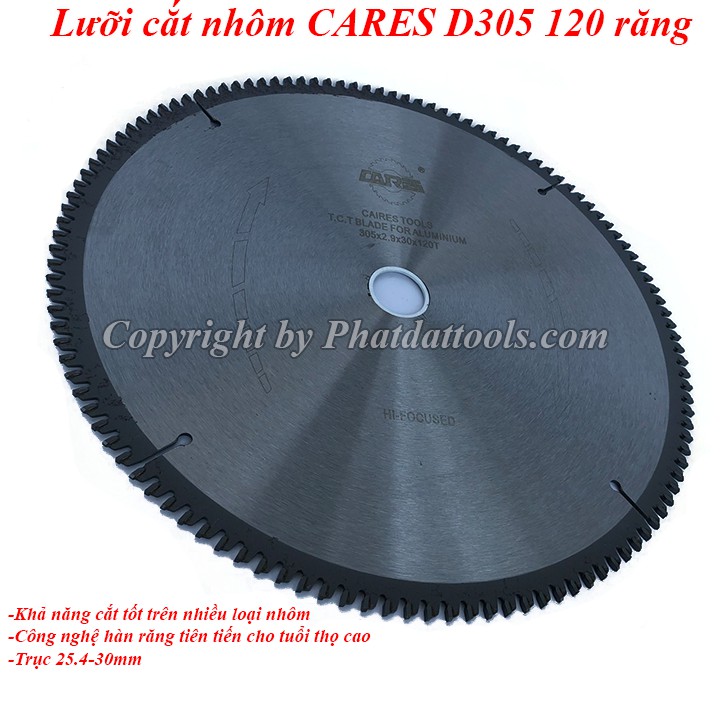 Lưỡi cắt nhôm cao cấp CARES D305 120 răng-Cốt 25.4-30.0mm