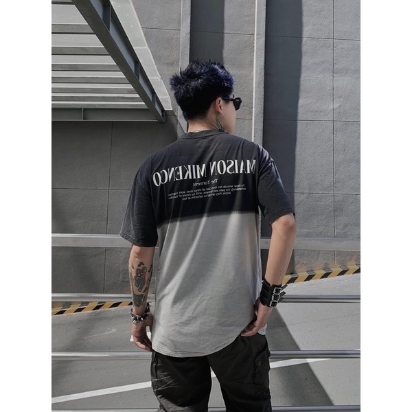 Áo thun tay lỡ Torment Loang BIGOMALL - Áo phông nam nữ unisex Freesize form rộng 65kg