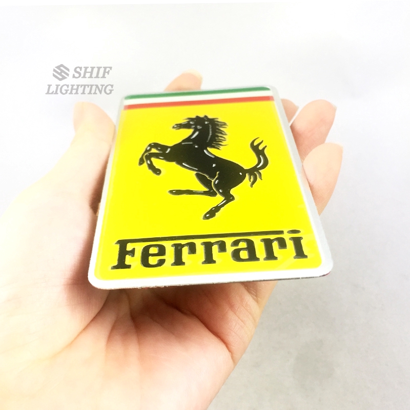 Miếng dán logo ngựa bằng nhôm dùng để trang trí xe Ferrari