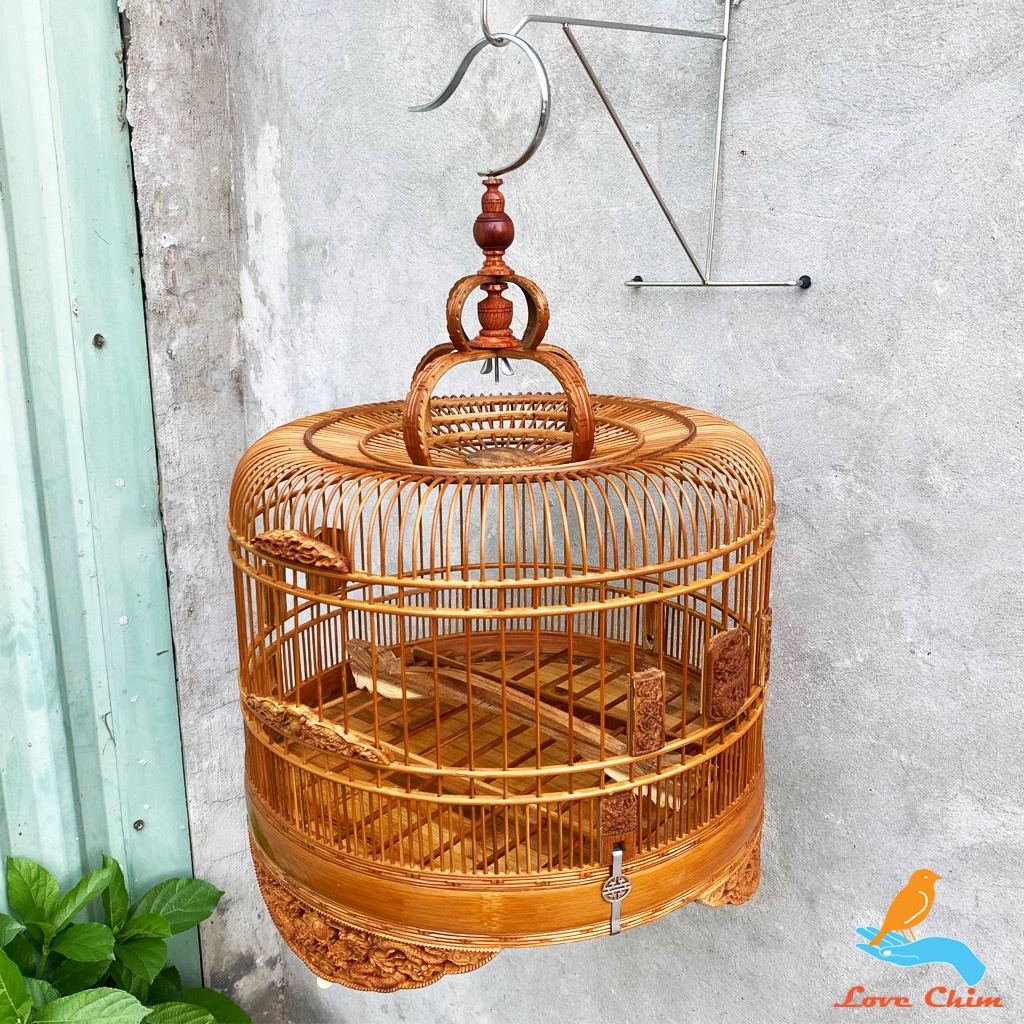 Lồng chim Cu Gáy, Lồng Cu Gáy đục đẹp - chất liệu trúc già , Lồng chim đẹp LOVECHIM