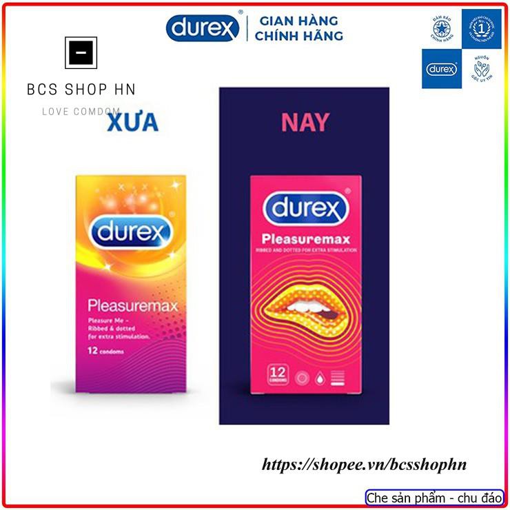 PHIÊN BẢN MỚI Bao cao su durex pleasuremax  chính hãng  thiết kế siêu mỏng có gân nhiều bôi trơn tăng khoái cảm hộp 12c