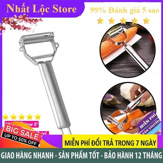 Nạo củ quả inox đa năng 2 in 1 chống han gỉ, dụng cụ nạo củ quả và bào sợi nhanh chóng tiện lợi💥SALE TẾT💥