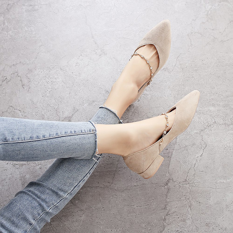 Giày Thuyền Đế Bằng Mũi Nhọn Cho Nữ Và Văn Phòng (Màu Hạt Dẻ)