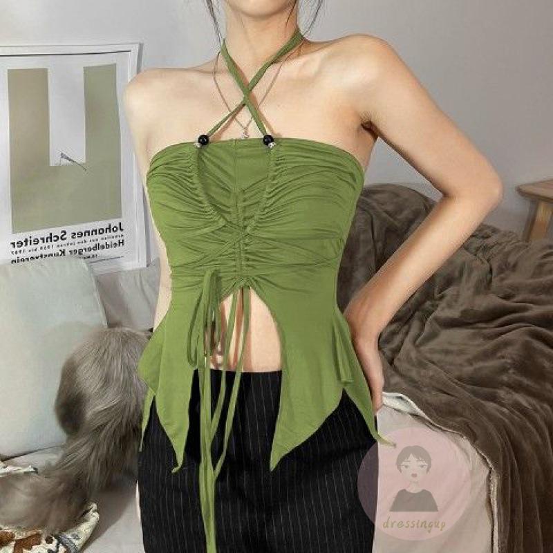 Áo Hai Dây Rút Dây Màu Sắc Thời Trang Mùa Hè Cho Nữ