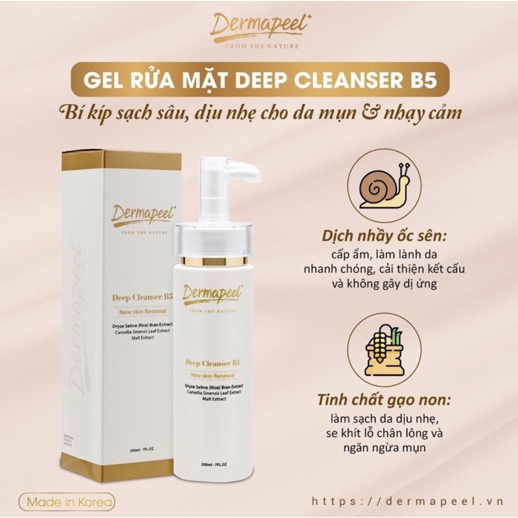 SỮA RỬA MẶT DERMAPEEL CHÍNH HÃNG - CÂN BẰNG ĐỘ ẨM - LÀM SẠCH SÂU - NGỪA MỤN - TẨY TẾ BÀO CHẾT - CHỐNG LÃO HÓA
