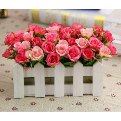 Chùm Hoa Hồng Rose - Hoa Giả Mix Màu Trang Trí Nhà Cửa Lizflower [B6-D3]